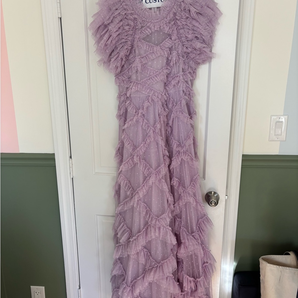 Needle & Thread Lilac Black Tie Dress